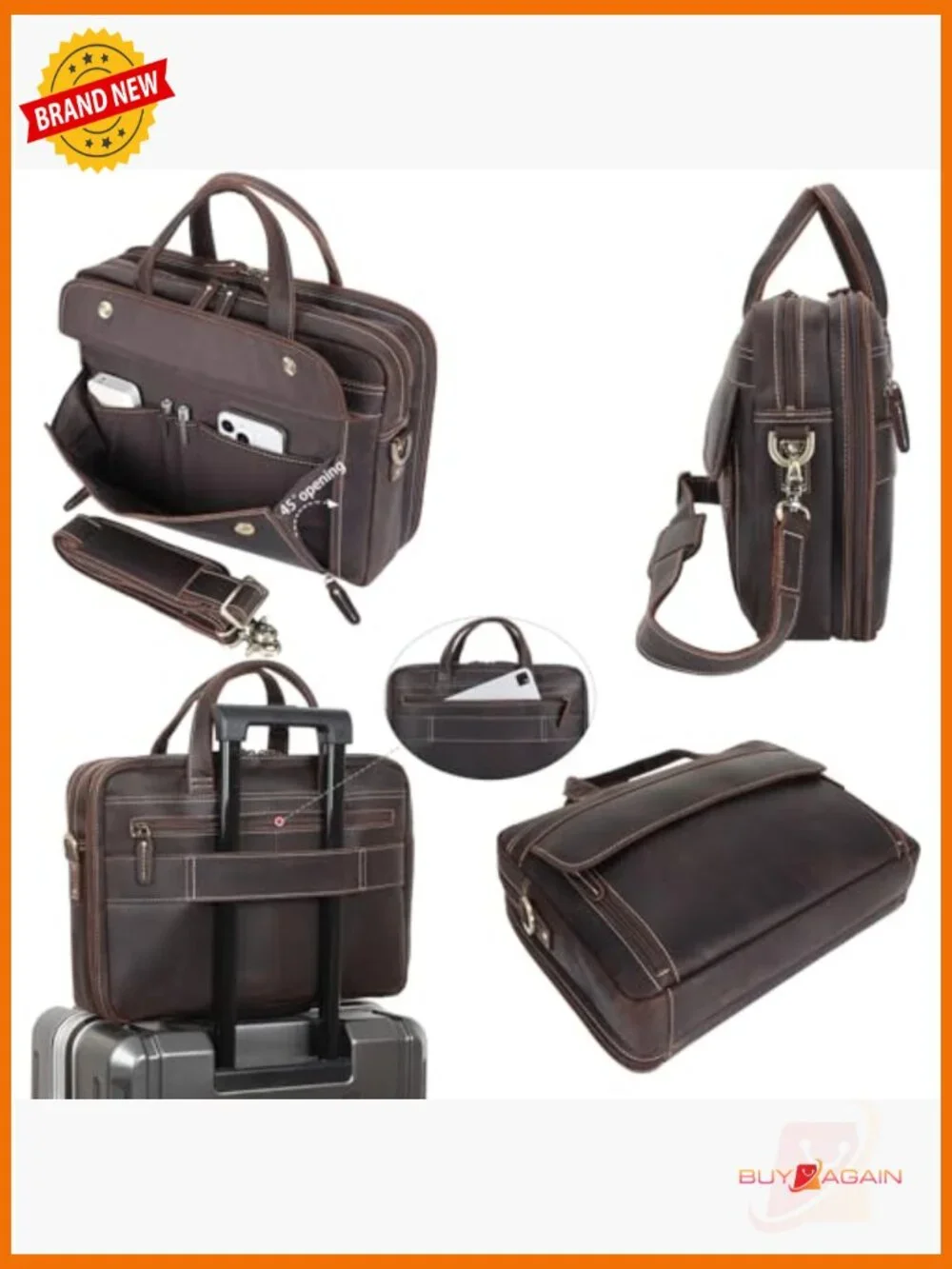 Leather Briefcase 15.6